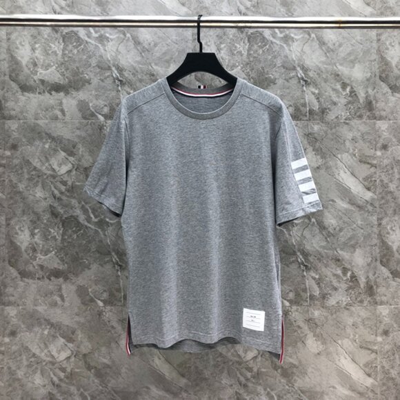 Thom Browne Raglan 4 Bar Crew Neck Tee Gray